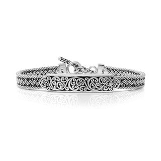 Textile weave (6mm) Alhambra ID Bracelet