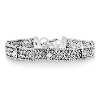 Textile Weave (9mm) Decorative Vertical Station Bracelet