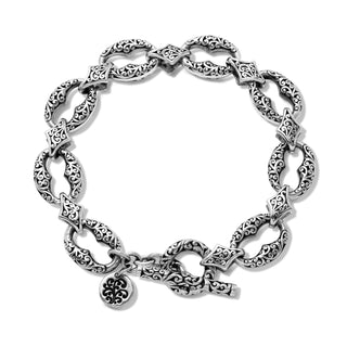 Stylized LH Scroll Link Bracelet