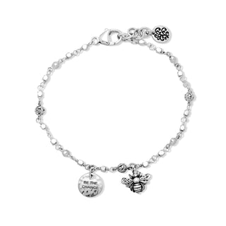"Be the Change" Petite Bead Wire Wrapped Bracelet