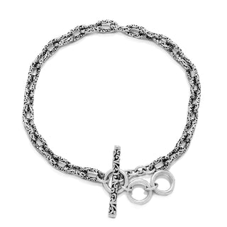 Baby Oval Link with Lois Hill Scroll Station Bracelet