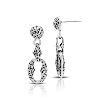 Stylized LH Scroll Link Dangle Earring