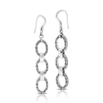LH Scroll Square Sided Oval Link Drop Earrings
