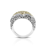 Vertical Alhambra 18K Gold and Diamond (.25 cts) Two Tone Band