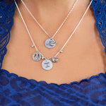 "Peace & Love" Necklace with LH Scroll Peace Sign & Heart Charm