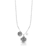 "Good Luck" Charm LH Scroll Clover Pendant Necklace
