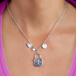 "Faith & Love" Maltese Cross LH Scroll Locket, Heart Charm Necklaces