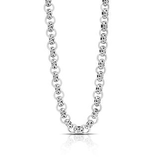 Lois Hill Signature Scroll Cutout Flat Oval Chain Link Station Necklace 18"