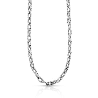 Baby Oval Chain Link with Lois Hill Signature Scroll Station Necklace 18"