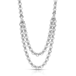 Baby Link 2 Layers with Classic Signature Lois Hill Sterling Silver Necklace