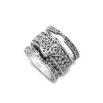 Alhambra LH Scroll Textile Weave 3-Stack Ring (14mm total width)