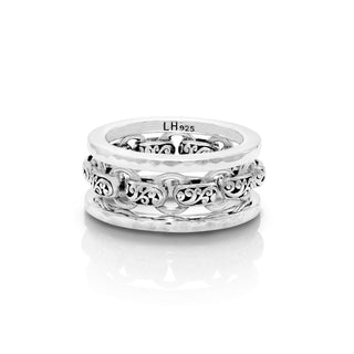 Baby Link with Classic Signature Lois Hill Sterling Silver 3-Stack Ring