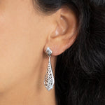 Long Kite Drop LH Scroll with Diamond Outline Earring