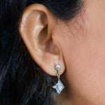 Round Black Onyx and Reversible Brown Diamond Starburst Earrings