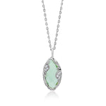 Marquise Green Quartz and White Diamond (0.05 CT) with Classic Signature Lois Hill Scroll Necklace (9mm*16mm)