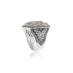 Square Brown Diamond & 18k Gold Scroll Ring - Lois Hill Jewelry