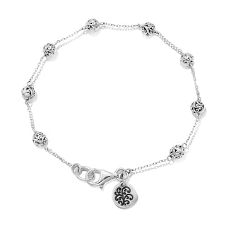 LH Scroll Bead 4mm Station Bracelet