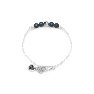 Hematite (6mm) Bead with LH Scroll Bead Chain Bracelet