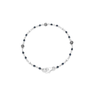 Hematite (2mm) Bead with 3-LH Scroll Bead Wire-Wrapped Bracelet