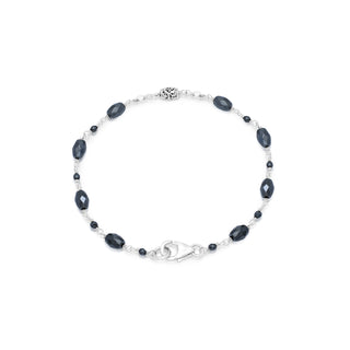 Hematite (4x6mm) Barrel Bead with LH Scroll Barrel Bead Wire-Wrapped Bracelet