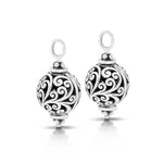 LH Scroll “Huggie” Earring with Bauble Earring Charm (sold as set)