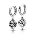 LH Scroll “Huggie” Earring with Bauble Earring Charm (sold as set)