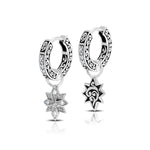 LH Diamond Scroll “Huggie” with Starbright Pave Diamond Earring Charm (sold as set)