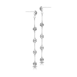 LH Scroll Bead 4mm Drop Station Earrings