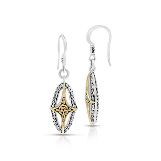 18K LH Scroll Cross with Oval LH Scroll Earrings