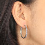 LH Domed Scroll Wraparound Hoop Earrings 35mm Diameter