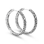 LH Domed Scroll Wraparound Hoop Earrings 35mm Diameter