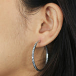 LH Domed Scroll Wraparound Hoop Earrings 35mm Diameter