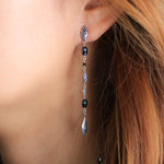 Hematite (4x6mm) Barrel Bead with LH Marquise Scroll Post Earrings