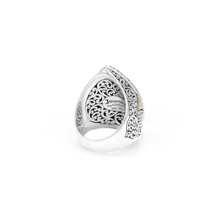 18K Gold LH Scroll Marquise Cocktail Ring