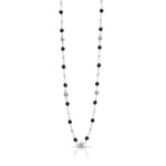 LH Scroll with Matte Black Onyx 2mm Wire-Wrapped Necklace