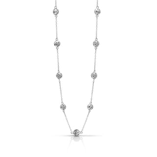 LH Scroll Bead 4mm Station Necklace