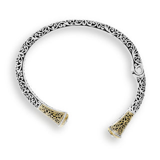 18K Gold and Diamond (.25 cts) Edges on LH Silver Cuff
