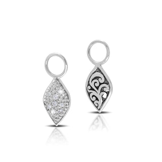 LH Diamond Scroll “Huggie” with Marquise Diamond Earring Charm (sold as set)