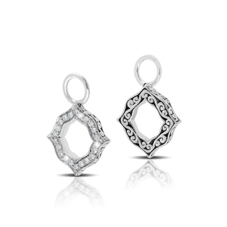LH Diamond Scroll “Huggie” with Alhambra Diamond Earring Charm (sold as set)