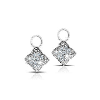 LH Diamond Scroll “Huggie” with Pave Diamond Earring Charm (sold as set)