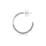 White Diamond Dot with Classic Signature Lois Hill Scroll Hoop Earrings