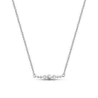 White Diamond (0.33 CT) Dot with LH Scroll Back Necklace (25mm*4mm)