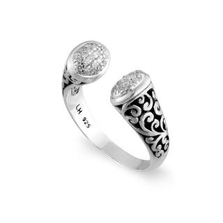 White Diamond Edges Classic Signature Lois Hill Scroll Ring