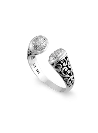White Diamond Edges Classic Signature Lois Hill Scroll Ring