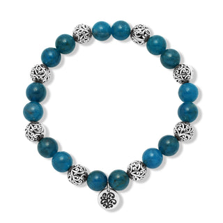 Lois Hill Sterling Silver Gemstone Beaded Stretch Bracelet