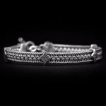 Petite (6mm) Textile Weave Alhambra Station Bracelet