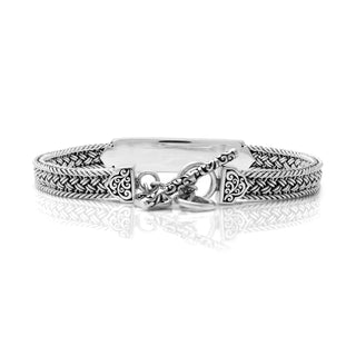Textile weave (6mm) Alhambra ID Bracelet