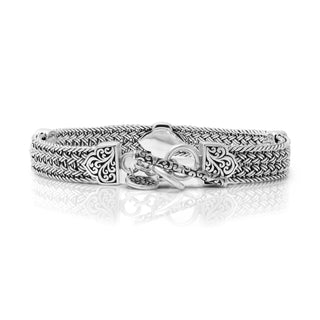 Alhambra Elongated Clover (9mm) Station Textile Weave Bracelet