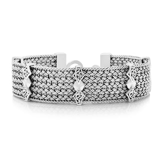 Alhambra Narrow Station Intricate Textile Weave (16mm) Bracelet