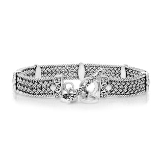 Textile Weave (9mm) Decorative Vertical Station Bracelet